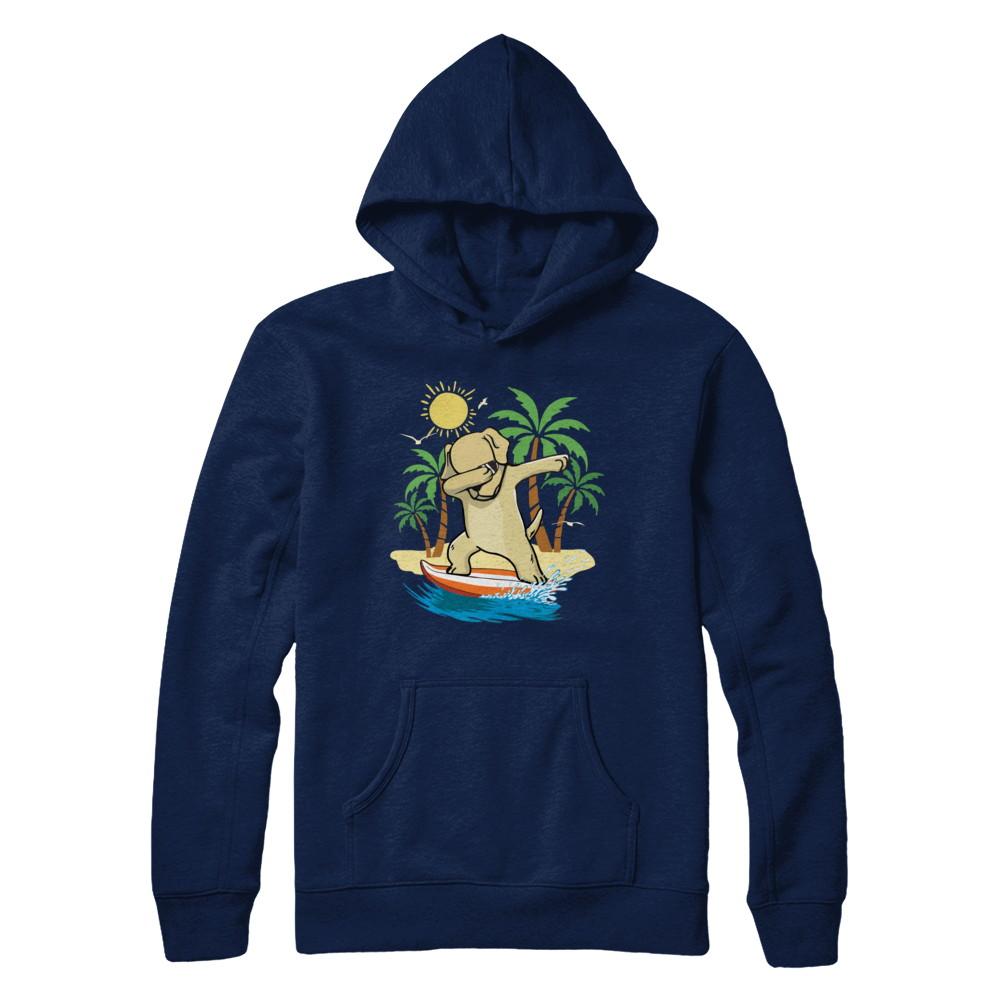 Summer Vacation Dabbing Labrador Surfing Surfboard Gift-T-Shirt & Hoodie-Pullover Hoodie-Navy