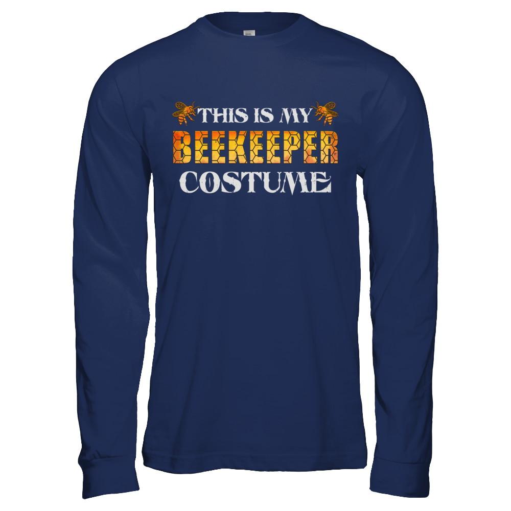 This Is My Beekeeper Costume Funny Halloween-T-Shirt & Hoodie-Long Sleeve T-Shirt-Navy