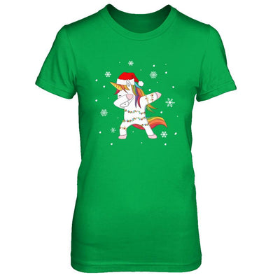 Dabbing Unicorn Ugly Christmas Sweater Girls-T-Shirt & Sweatshirt-Women's T-Shirt-Irish Green