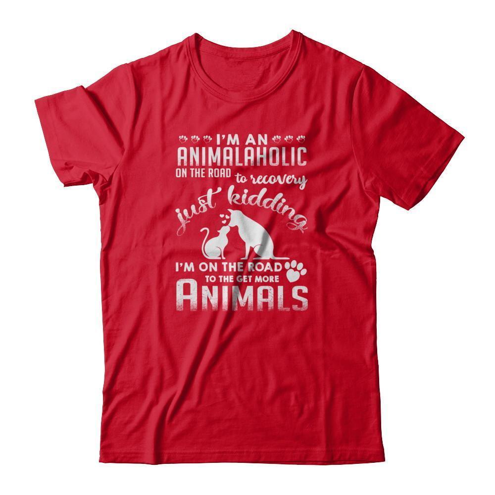 I'm An Animalaholic On The Road To Recovery Veterinarian-T-Shirt & Tank Top-Premium T-Shirt-Red