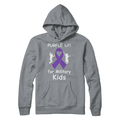 Purple Up For Month Of The Military Kids-T-Shirt & Hoodie-Pullover Hoodie-Light Steel