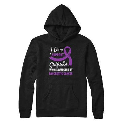 Pancreatic Cancer Awareness Support Purple Girlfriend Boyfriend-T-Shirt & Hoodie-Pullover Hoodie-Black