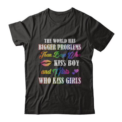 Lgbt Gay Lesbian The World Has Bigger Problems Than Boys-T-Shirt & Hoodie-Premium T-Shirt-Black