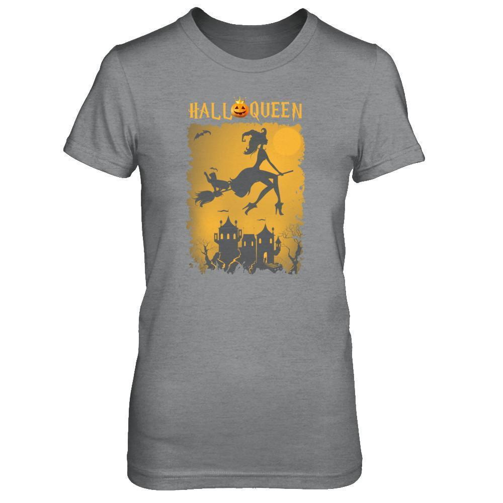 Funny Halloween Pumpkin Queen-T-Shirt & Tank Top-Women's T-Shirt-Sport Grey