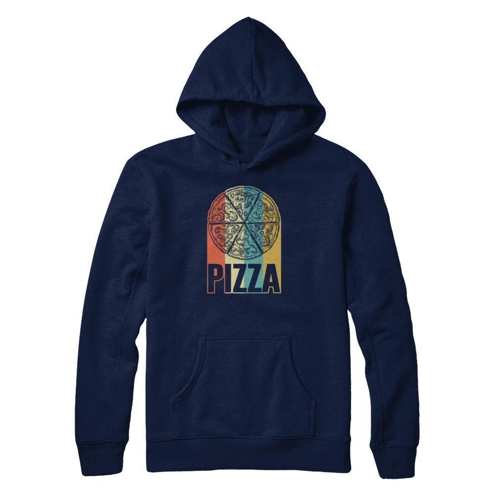 Classic Vintage Retro Style Pizza-T-Shirt & Tank Top-Pullover Hoodie-Navy