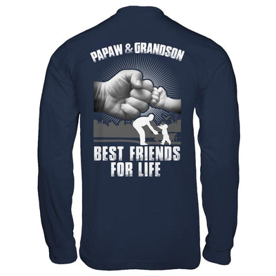 Papaw And Grandson Best Friends For Life-T-Shirt & Hoodie-Long Sleeve T-Shirt-Navy