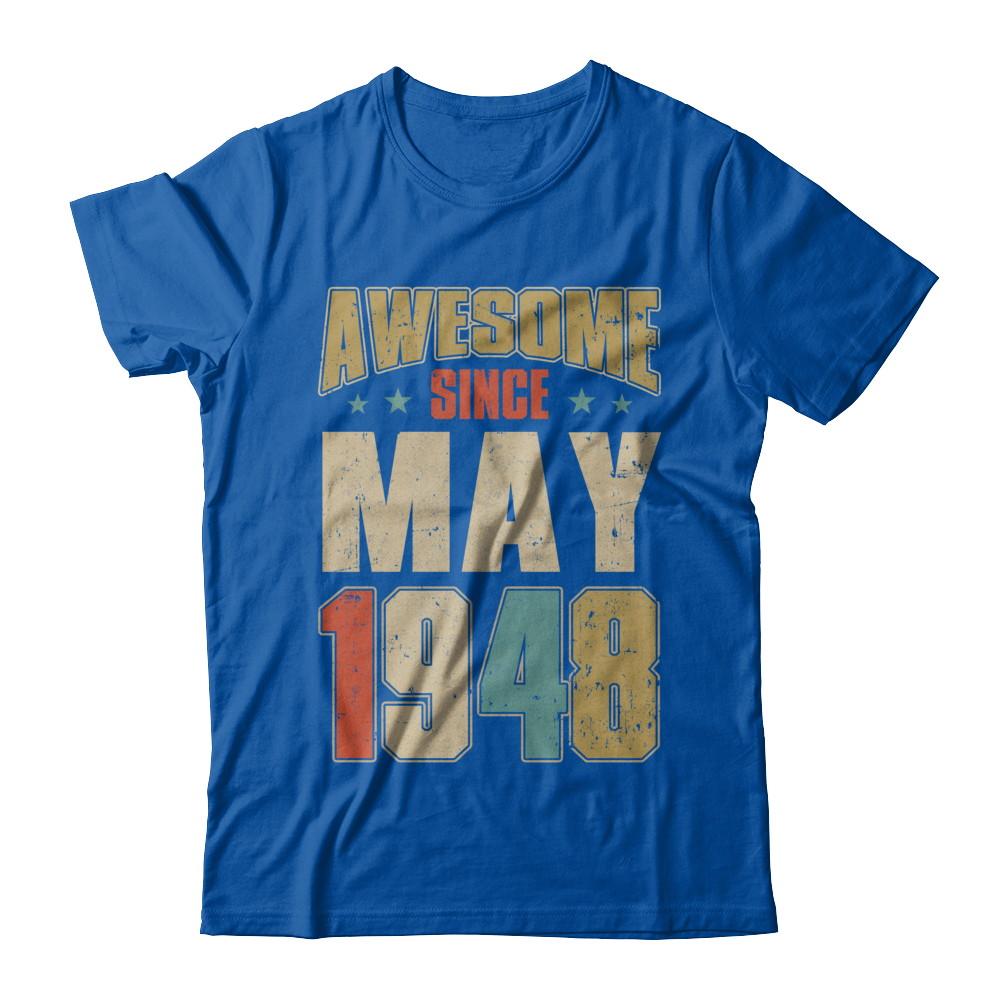 Vintage Retro Awesome Since May 1948 73th Birthday-T-Shirt & Hoodie-Premium T-Shirt-Royal