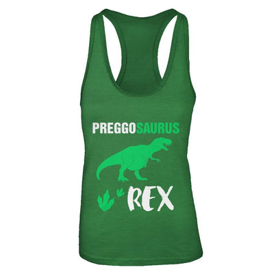Preggosaurus Rex Pregnancy Mom Dinosaur Gift-T-Shirt & Tank Top-Women's Ideal Racerback Tank-Kelly Green