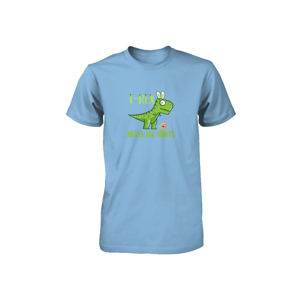 Funny Easter Bunny Dinosaur T-Rex Hates Egg Hunts Youth-Youth Shirt-Toddler T-Shirt-Light Blue