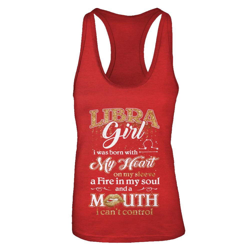 I'm A Libra Girl Lipstick September October Funny Zodiac Birthday-T-Shirt & Tank Top-Women's Ideal Racerback Tank-Red