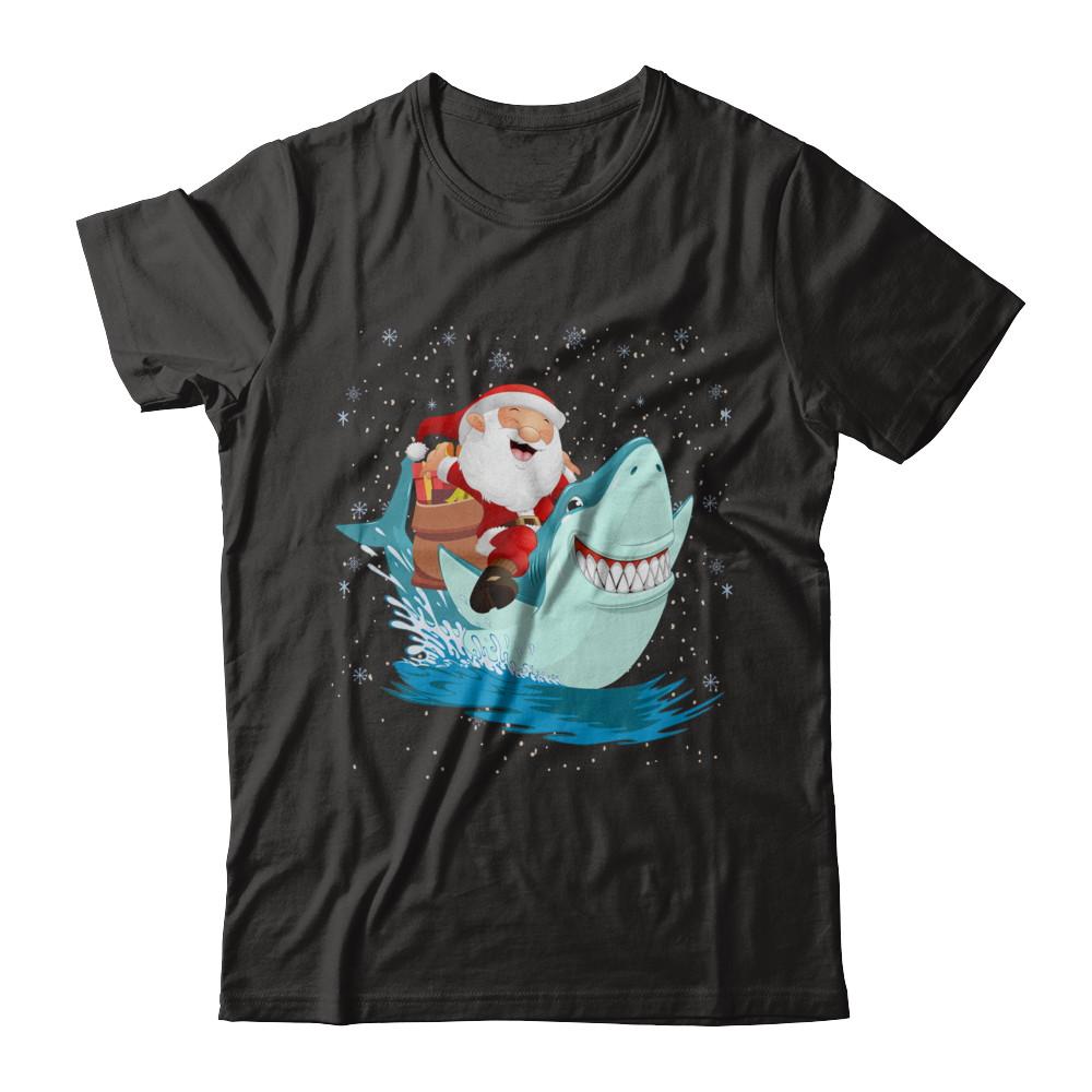Santa Claus Riding Shark Christmas Xmas Gift