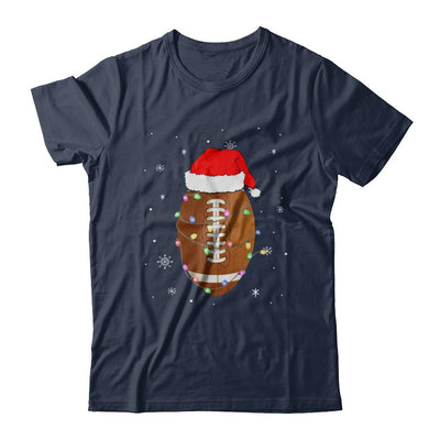 Santa Hat Football Christmas Gifts-T-Shirt & Sweatshirt-Classic T-Shirt-Navy