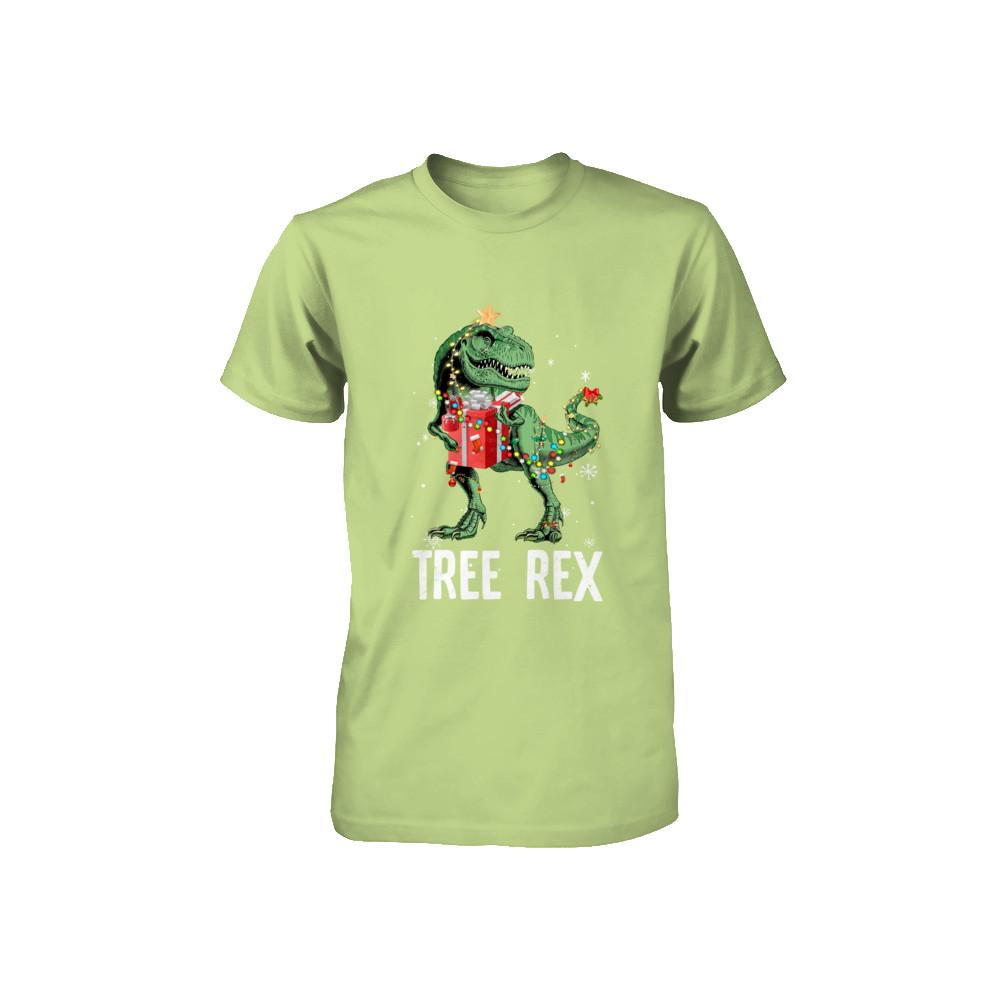 Christmas Tree For Kids Boys T Rex Dinosaur Xmas Gifts Youth-Youth Shirt-Toddler T-Shirt-Key Lime