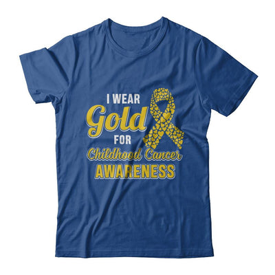 Dad Mom I Wear Gold For Childhood Cancer Awareness-T-Shirt & Hoodie-Classic T-Shirt-Royal