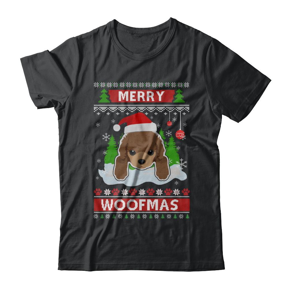 Poodle Merry Woofmas Ugly Christmas Sweater-T-Shirt & Sweatshirt-Classic T-Shirt-Black