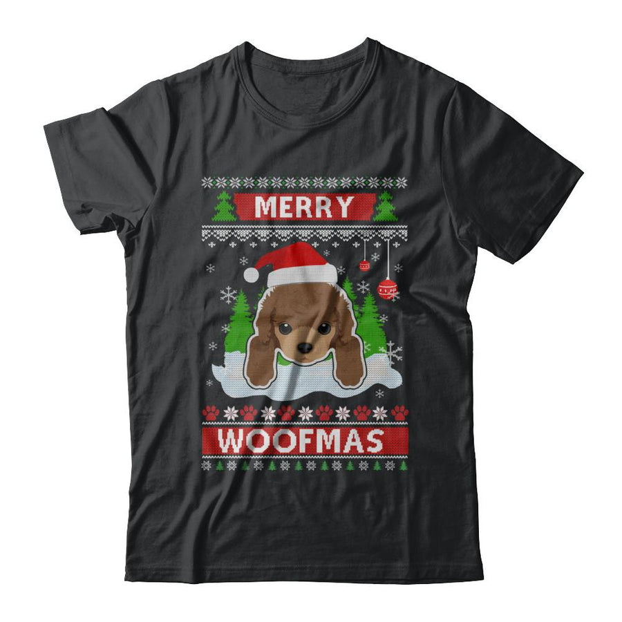 Poodle Merry Woofmas Ugly Christmas Sweater-T-Shirt & Sweatshirt-Classic T-Shirt-Black