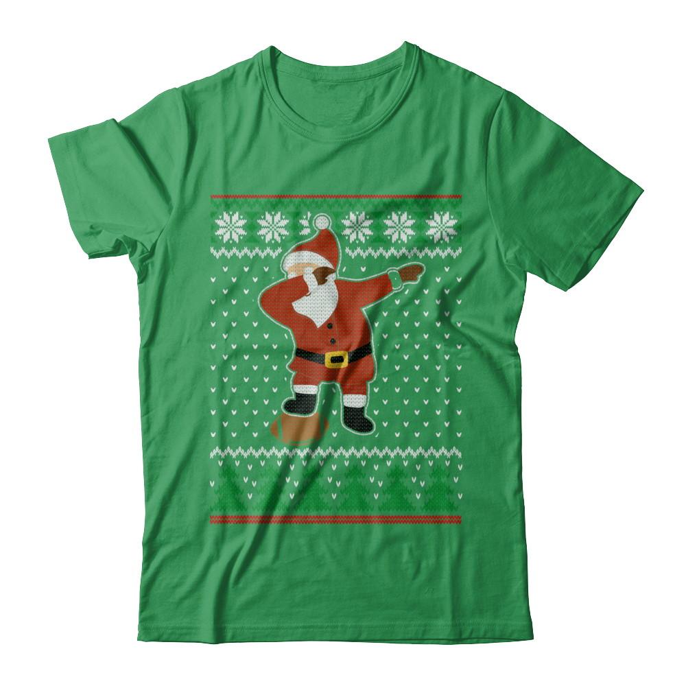Dabbing Santa Football Ugly Sweater Christmas-T-Shirt & Sweatshirt-Premium T-Shirt-Kelly Green