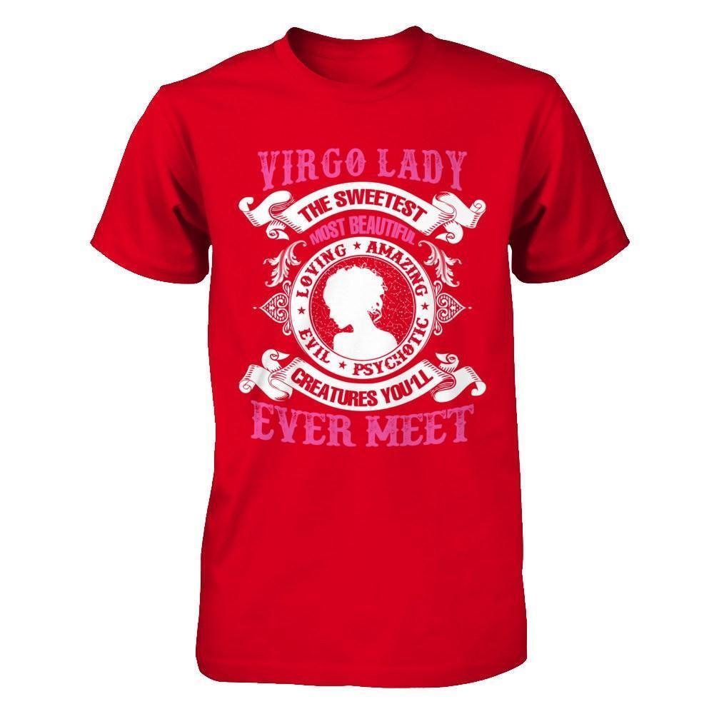 Virgo Lady The Sweetest Most Beautiful Love Amazing-T-Shirt & Hoodie-Premium T-Shirt-Red