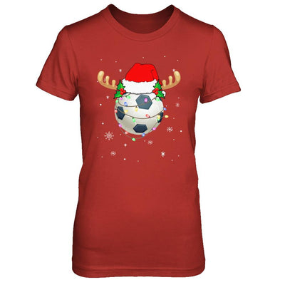 Santa Hat Soccer Reindeer Christmas Gifts-T-Shirt & Sweatshirt-Women's T-Shirt-Red