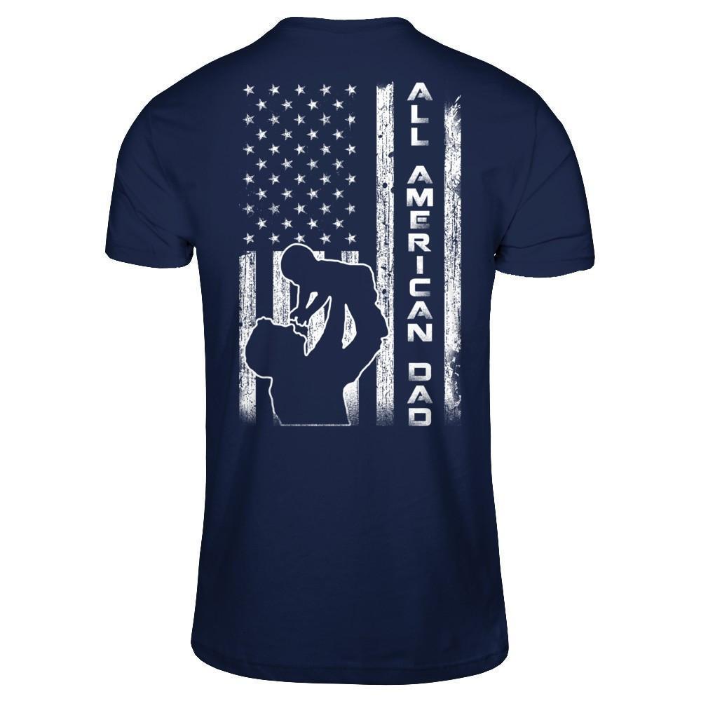 All American Dad Flag-T-Shirt & Hoodie-Classic T-Shirt-Navy