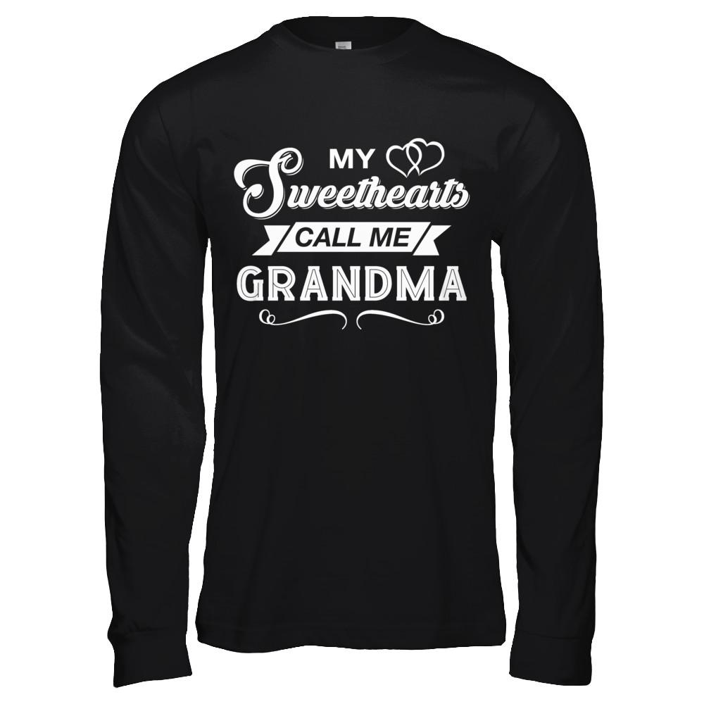 My Sweethearts Call Me Grandma-T-Shirt & Hoodie-Long Sleeve T-Shirt-Black