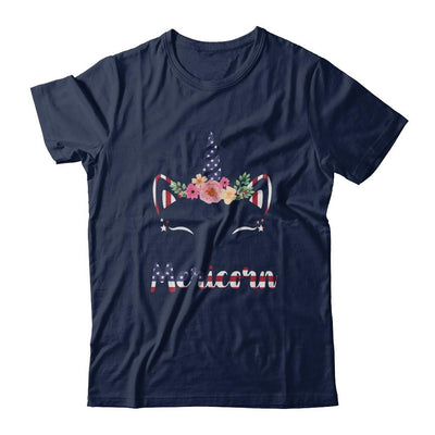 Independence Day Patriotic 4Th Of July Cat Unicorn Mericorn-T-Shirt & Hoodie-Classic T-Shirt-Navy