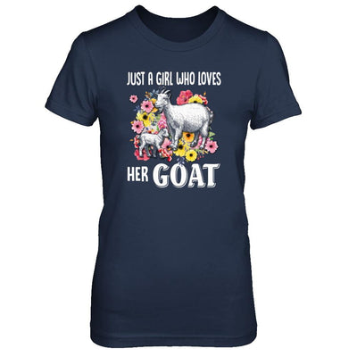 Just A Girl Who Loves Her Goat-T-Shirt & Tank Top-Women's T-Shirt-Navy