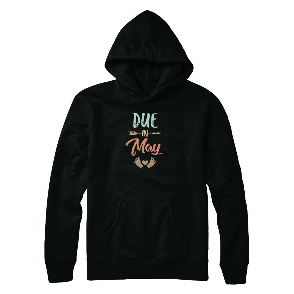 Due Date May 2021 Announcement Mommy Bump Pregnancy-T-Shirt & Tank Top-Pullover Hoodie-Black