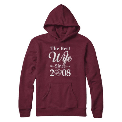 13th Married Together Anniversary Since 2008 Husband Wife-T-Shirt & Hoodie-Pullover Hoodie-Maroon