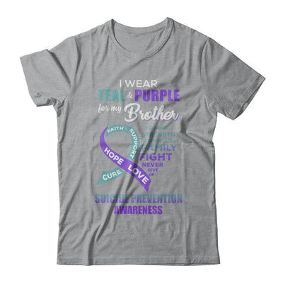 Suicide Prevention I Wear Teal Purple For My Brother-T-Shirt & Hoodie-Classic T-Shirt-Sport Grey