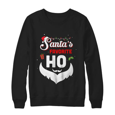 Santa's Favorite Ho Funny Christmas Gift-T-Shirt & Sweatshirt-Crewneck Sweatshirt-Black