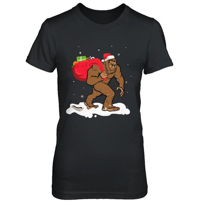 Bigfoot Santa Christmas Boys Men Sasquatch Xmas Gift-T-Shirt & Sweatshirt-Women's T-Shirt-Black