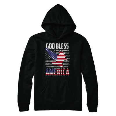 Patriotic God Bless America Flag Eagle 4Th Of July-T-Shirt & Hoodie-Pullover Hoodie-Black