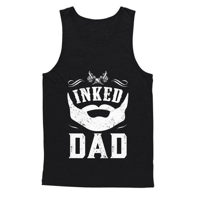 Inked Dad Bearded Man Tattooed Tattoos Fathers Day-T-Shirt & Hoodie-Unisex Tank-Black
