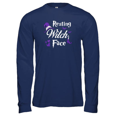 Halloween Resting Witch Face Witches-T-Shirt & Tank Top-Long Sleeve T-Shirt-Navy