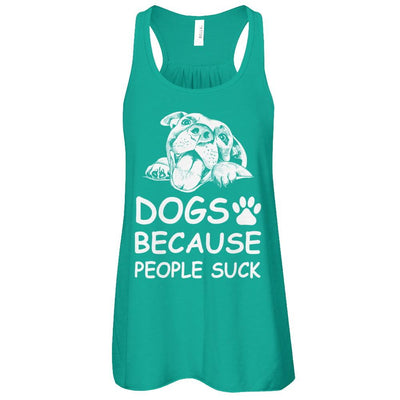 Dogs Because People Suck-T-Shirt & Tank Top-Women's Flowy Racerback Tank-Kelly