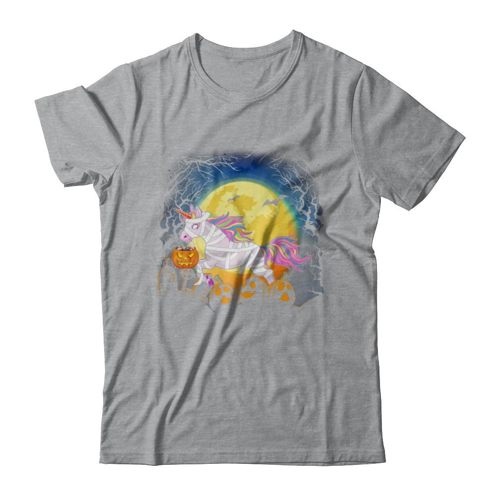 Halloween Pumpkin Unicorn Gift For Kids Girls-T-Shirt & Hoodie-Classic T-Shirt-Sport Grey