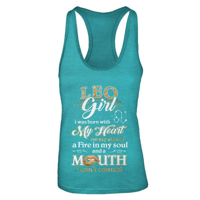 I'm A Leo Girl Lipstick July August Funny Zodiac Birthday-T-Shirt & Tank Top-Women's Ideal Racerback Tank-Tahiti Blue