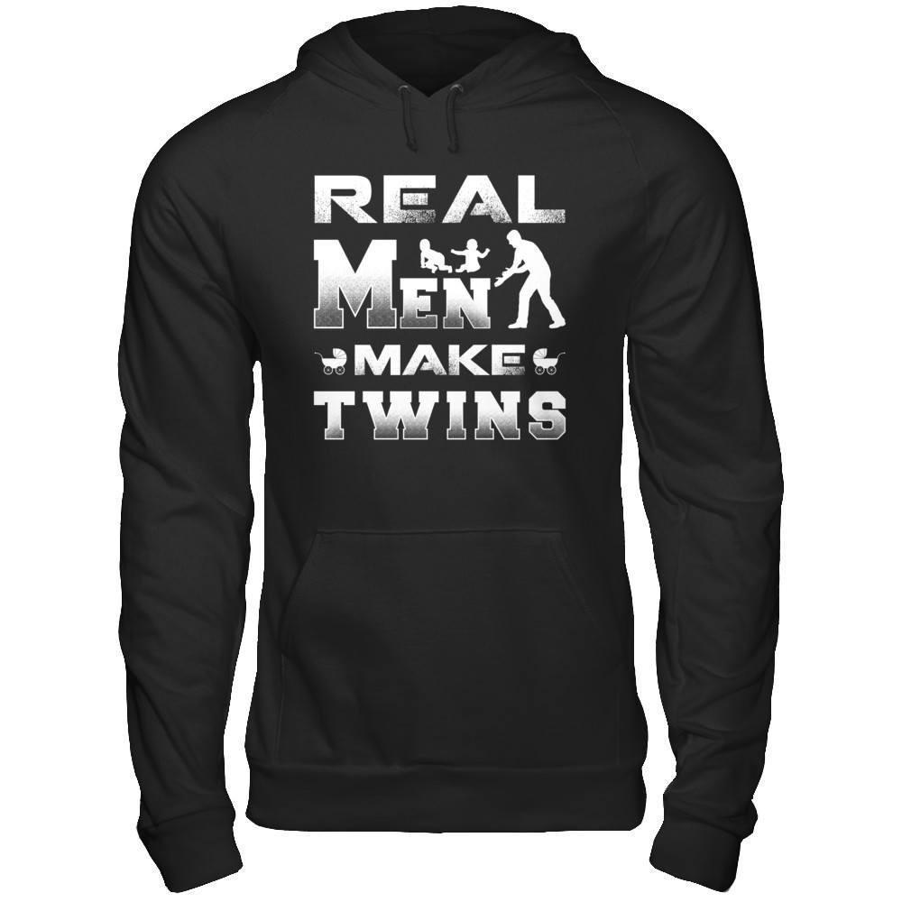 Real Men Make Twins Shirt & Hoodie-T-Shirt & Hoodie-Pullover Hoodie-Black