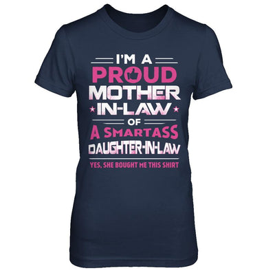 Proud Mother-In-Law Of A Smartass Daughter-In-Law-T-Shirt & Hoodie-Women's T-Shirt-Navy