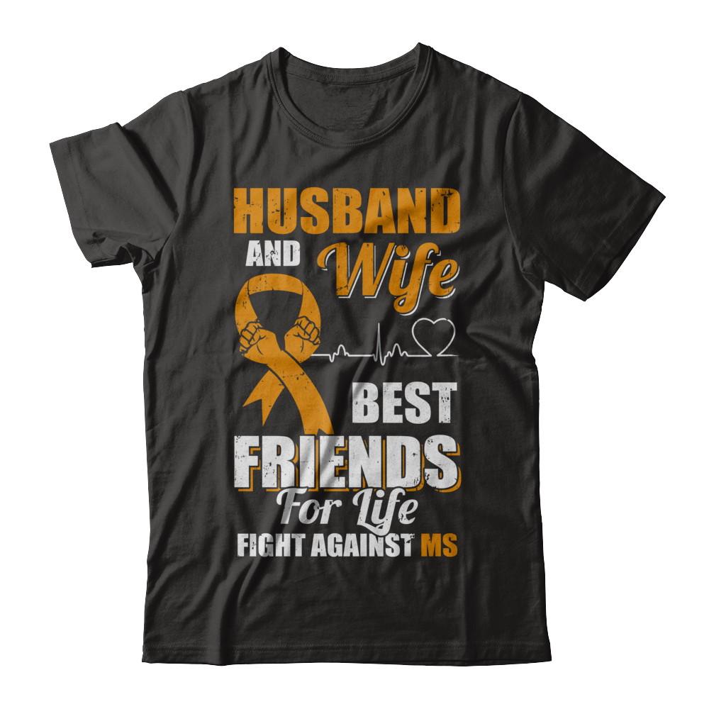 Husband & Wife Best Friends For Life Fight Against Ms-T-Shirt & Hoodie-Classic T-Shirt-Black