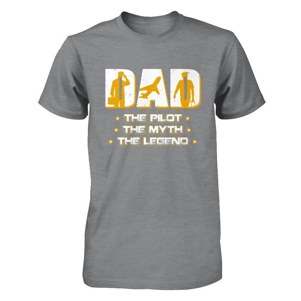 Dad The Pilot The Myth The Legend-T-Shirt & Hoodie-Classic T-Shirt-Sport Grey