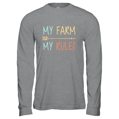 My Farm My Rules Farming-T-Shirt & Hoodie-Long Sleeve T-Shirt-Sport Grey