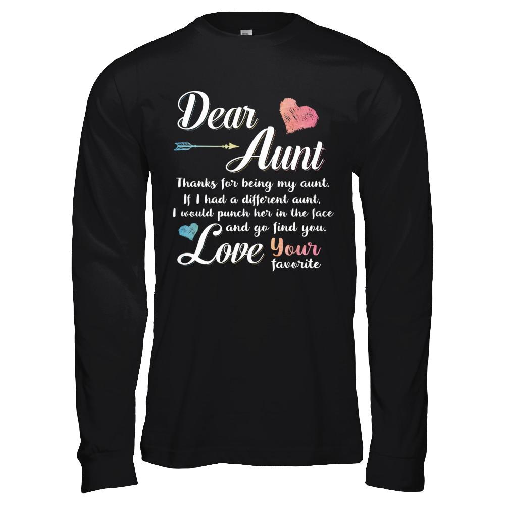 Dear Aunt Thanks For Being My Aunt Gift Christmas-T-Shirt & Hoodie-Long Sleeve T-Shirt-Black