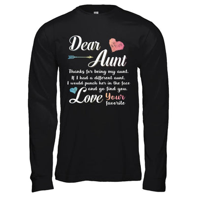 Dear Aunt Thanks For Being My Aunt Gift Christmas-T-Shirt & Hoodie-Long Sleeve T-Shirt-Black