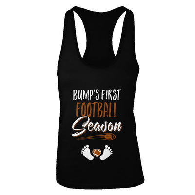 Bump's First Football Season Mommy Mothers Day-T-Shirt & Tank Top-Women's Ideal Racerback Tank-Black