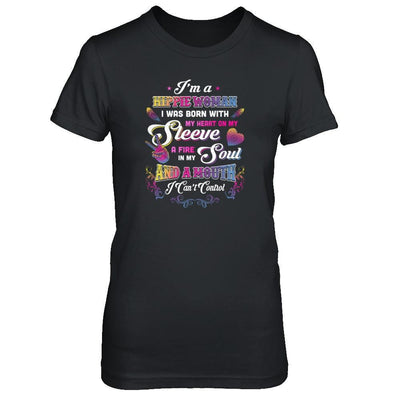 I'm A Hippie Woman I Was Born With My Heart-T-Shirt & Tank Top-Women's T-Shirt-Black