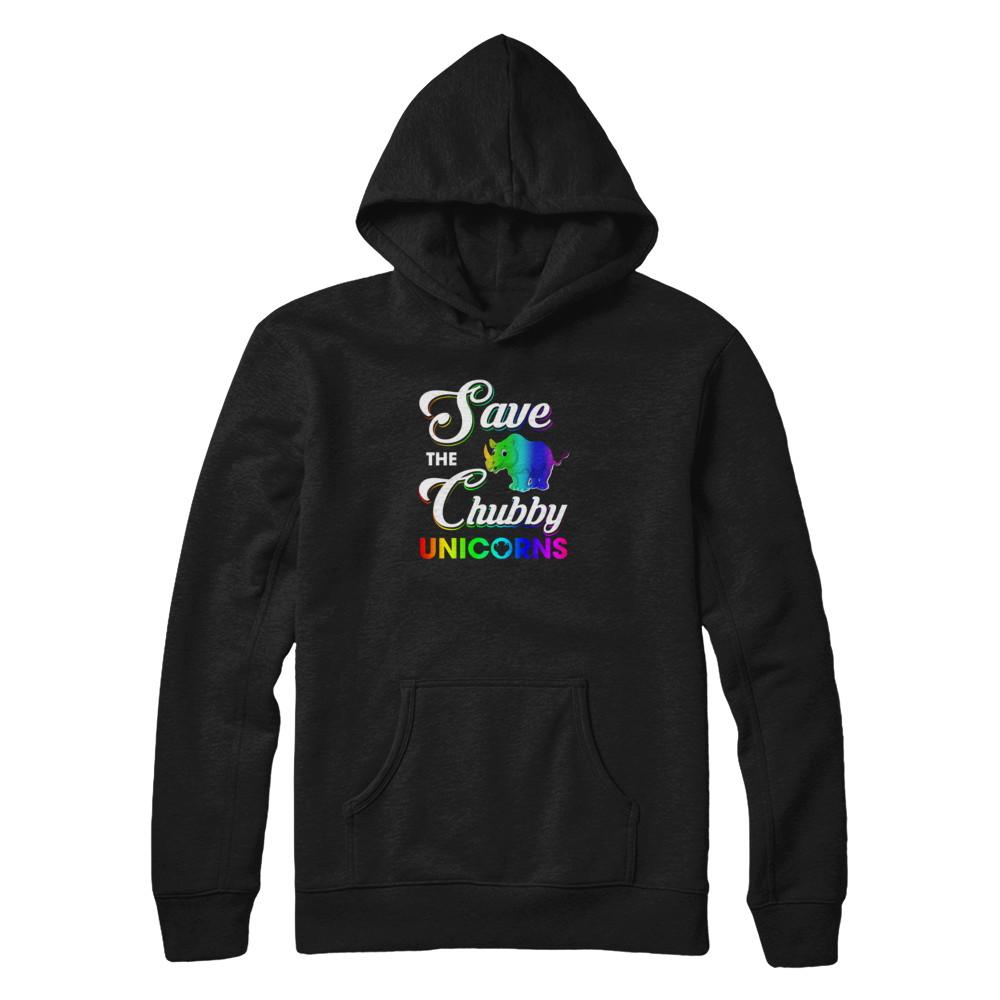 Save The Chubby Unicorns Rhino-T-Shirt & Tank Top-Pullover Hoodie-Black
