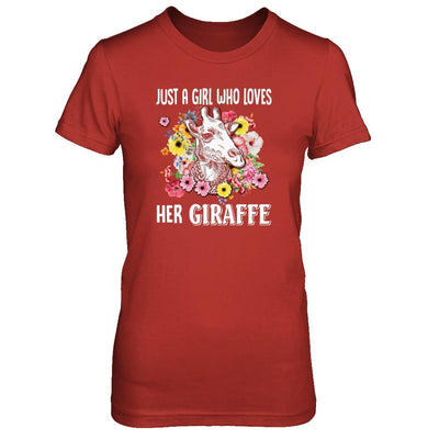 Just A Girl Who Loves Her Giraffe-T-Shirt & Tank Top-Women's T-Shirt-Red