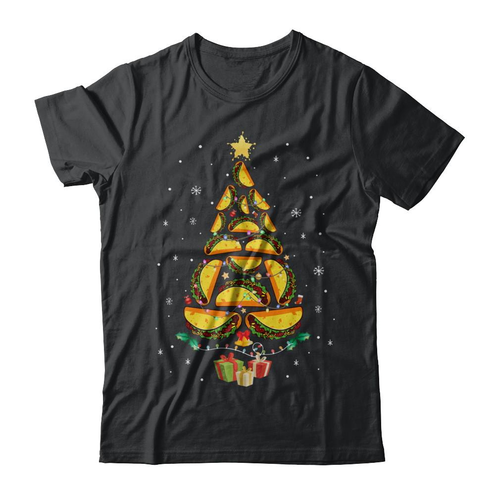 Funny Tacos Christmas Tree Ugly Christmas Sweater-T-Shirt & Sweatshirt-Classic T-Shirt-Black